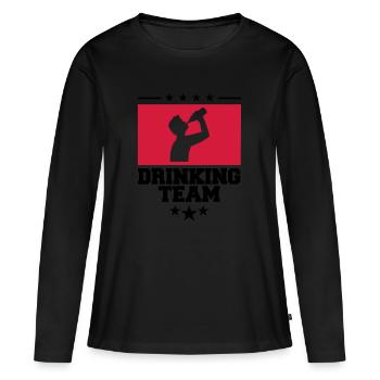 wappen cool logo text alkohol bier sau - Frauen Premium Bio Langarmshirt - Schwarz - Vorne - Julia (174cm)