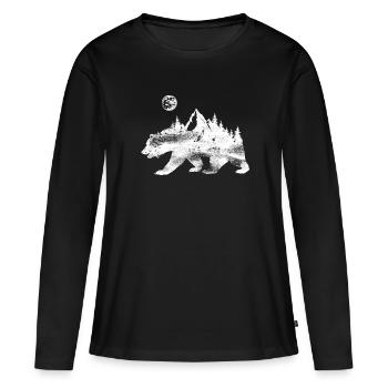 Ours - T-shirt manches longues Premium bio Femme - noir - Devant - Julia (174cm)