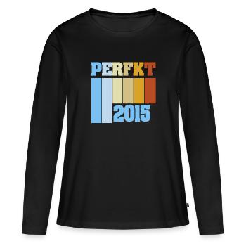 2015 - Frauen Premium Bio Langarmshirt - Schwarz - Vorne - Julia (174cm)