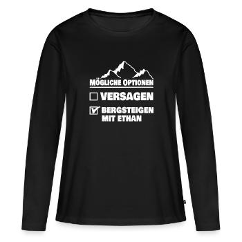 Berg für Ethan Name Vorname - Frauen Premium Bio Langarmshirt - Schwarz - Vorne - Julia (174cm)