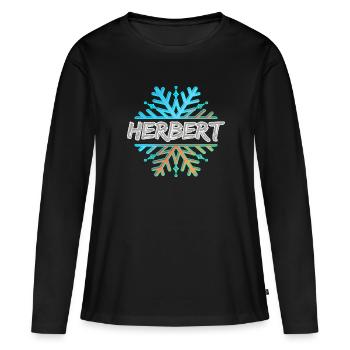 Herbert Herbert - T-shirt manches longues Premium bio Femme - noir - Devant - Julia (174cm)