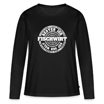 Métier de pêcheur - T-shirt manches longues Premium bio Femme - noir - Devant - Julia (174cm)