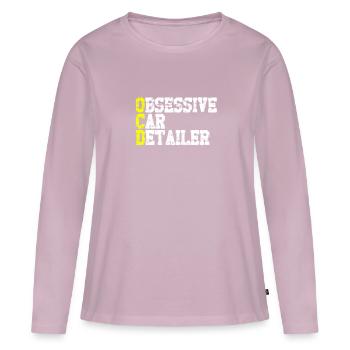 Détail de voiture Lavage de voiture Dessinateur de voiture Polisseur - - T-shirt manches longues Premium bio Femme - rose poudré - Devant - Julia (174cm)