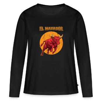 El Matador Bullfighting Bullfighter - Spanish - Women's Premium Organic Long Sleeve Shirt - black - Front - Julia (174cm)