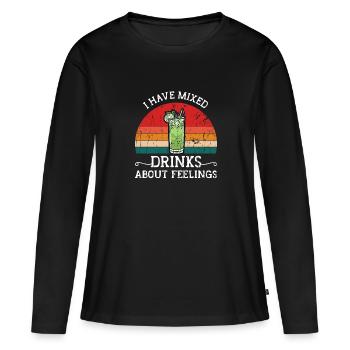 J’ai des boissons mélangées sur les sentiments - Craft - T-shirt manches longues Premium bio Femme - noir - Devant - Julia (174cm)