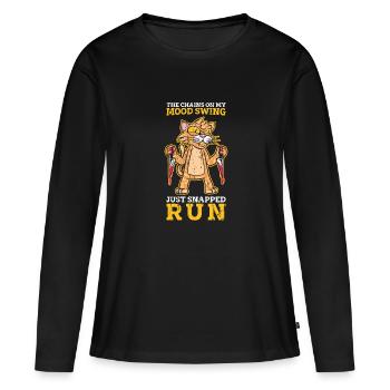 Les chaînes de mon mood swing viennent de claquer - - T-shirt manches longues Premium bio Femme - noir - Devant - Julia (174cm)