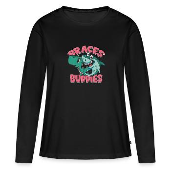 Dentiste Orthodontiste Appareils dentaires Buddies - - T-shirt manches longues Premium bio Femme - noir - Devant - Julia (174cm)
