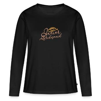 Junior Brautjungfer Brautbrautdusche Hochzeitsfeier - - Frauen Premium Bio Langarmshirt - Schwarz - Vorne - Julia (174cm)