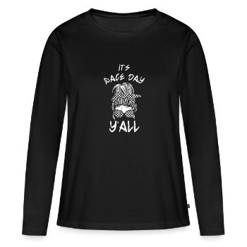 C’est le jour de la course y’all - coureur américain - T-shirt manches longues Premium bio Femme - noir - Devant - Julia (174cm)