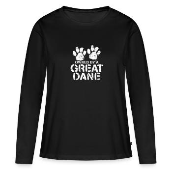 Im Besitz einer Dogge - Jagdhund - Frauen Premium Bio Langarmshirt - Schwarz - Vorne - Julia (174cm)