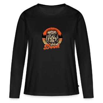 Le Dood - doggo - T-shirt manches longues Premium bio Femme - noir - Devant - Julia (174cm)
