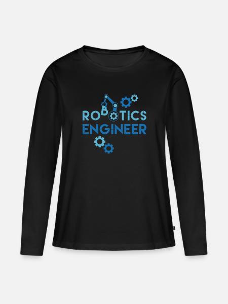 Robotik-Ingenieur Mechaniker Roboterventilator - Frauen Premium Bio Langarmshirt - Schwarz