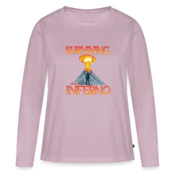 Surviving the inferno - Volcano - Women's Premium Organic Long Sleeve Shirt - dusky pink - Front - Julia (174cm)