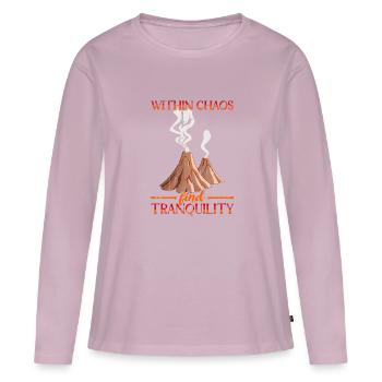 Im Chaos Ruhe finden - Volcano - Frauen Premium Bio Langarmshirt - Altrosa - Vorne - Julia (174cm)