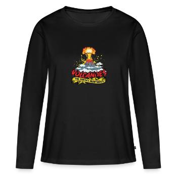 Vulkane: Der Herzschlag der Erde - Volcano - Frauen Premium Bio Langarmshirt - Schwarz - Vorne - Julia (174cm)