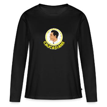 Caucasiens - Identité ethnique - T-shirt manches longues Premium bio Femme - noir - Devant - Julia (174cm)
