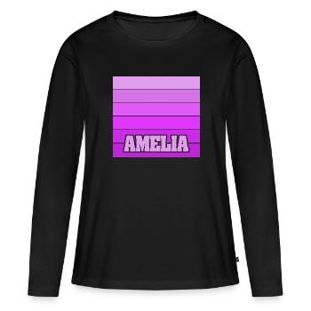 Amelia als Mädchenname - Frauen Premium Bio Langarmshirt - Schwarz - Vorne - Julia (174cm)