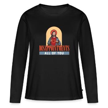 Drôle de Jesus Facepalm Meme Déceptions Tout de - T-shirt manches longues Premium bio Femme - noir - Devant - Julia (174cm)