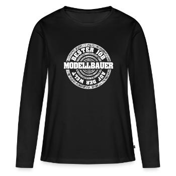 Job Model Maker - T-shirt manches longues Premium bio Femme - noir - Devant - Julia (174cm)