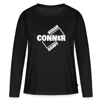 Conner - T-shirt manches longues Premium bio Femme - noir - Devant - Julia (174cm)
