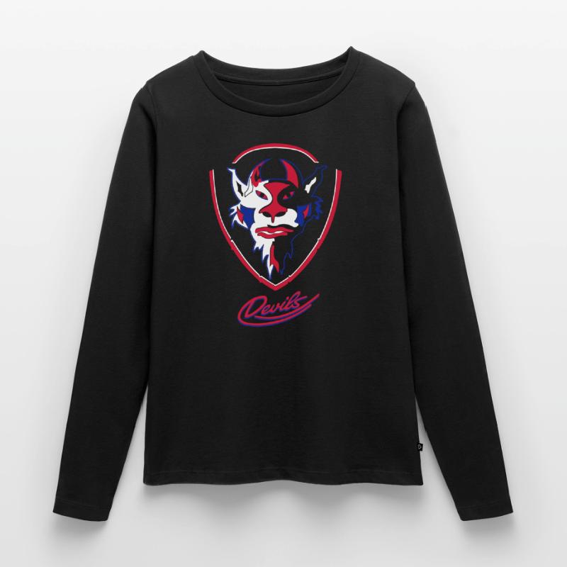 Sehnde Devils Logo mit Devils Script Frauen Premium Bio Langarmshirt