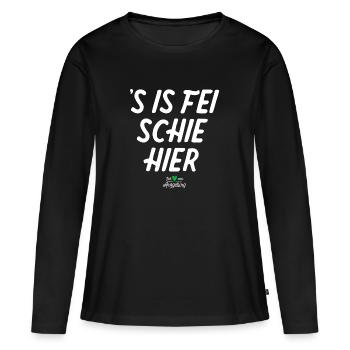C'est une honte à Arzgebirg - dit Erzgebirge - T-shirt manches longues Premium bio Femme - noir - Devant - Julia (174cm)