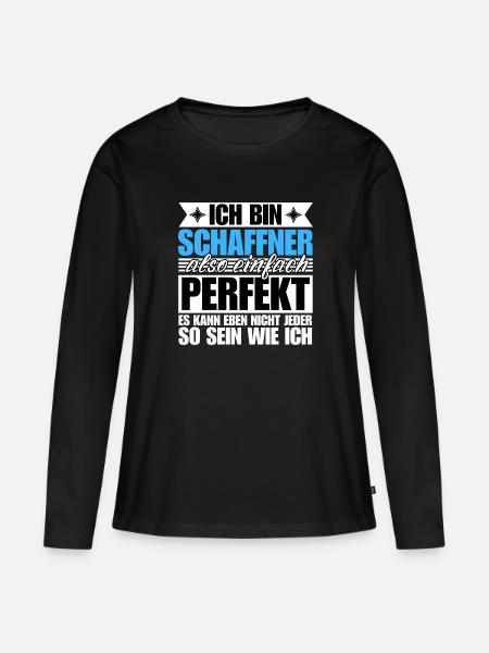 Perfekter Schaffner - Frauen Premium Bio Langarmshirt - Schwarz