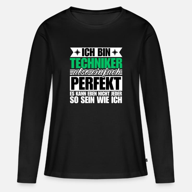 Perfekter Techniker - Frauen Premium Bio Langarmshirt - Schwarz