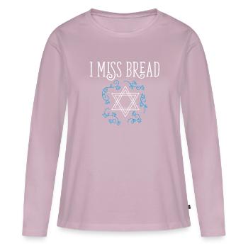 Funny Jewish Kosher Passover I Miss Bread No - Frauen Premium Bio Langarmshirt - Altrosa - Vorne - Julia (174cm)