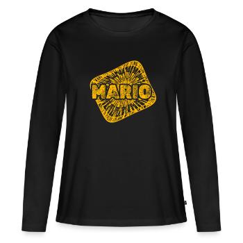 Mario Poussière d’Étoile - T-shirt manches longues Premium bio Femme - noir - Devant - Julia (174cm)