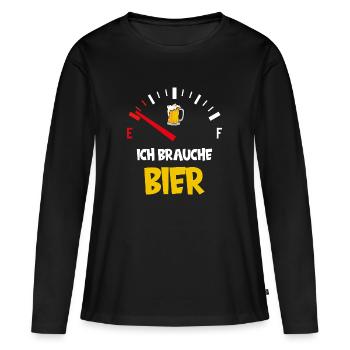 BIER TACHO TANKANZEIGE MALLE MALLORCA VATERTAG - Frauen Premium Bio Langarmshirt - Schwarz - Vorne - Julia (174cm)