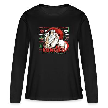 Kung Fu Santa Ugly Cristmas Design for a Martial - Frauen Premium Bio Langarmshirt - Schwarz - Vorne - Julia (174cm)
