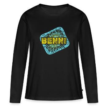 Hobby Benni - T-shirt manches longues Premium bio Femme - noir - Devant - Julia (174cm)