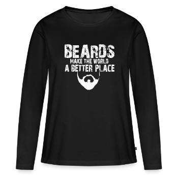 Les barbes de novembre sans rasage rendent le monde meilleur - T-shirt manches longues Premium bio Femme - noir - Devant - Julia (174cm)