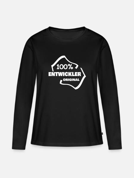 Entwickler als Beruf - Frauen Premium Bio Langarmshirt - Schwarz