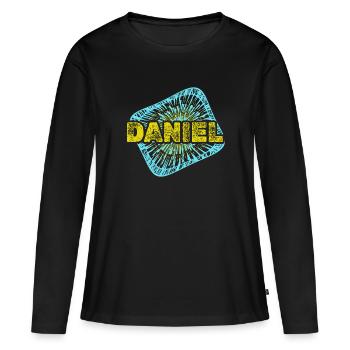 Daniel - Frauen Premium Bio Langarmshirt - Schwarz - Vorne - Julia (174cm)