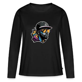 Urbaner Typ - Frauen Premium Bio Langarmshirt - Schwarz - Vorne - Julia (174cm)