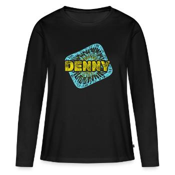 Freizeit Denny - Frauen Premium Bio Langarmshirt - Schwarz - Vorne - Julia (174cm)