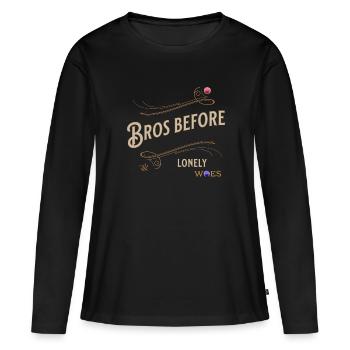 Fraternité Bros Amitié Loyal Solidaire - T-shirt manches longues Premium bio Femme - noir - Devant - Julia (174cm)