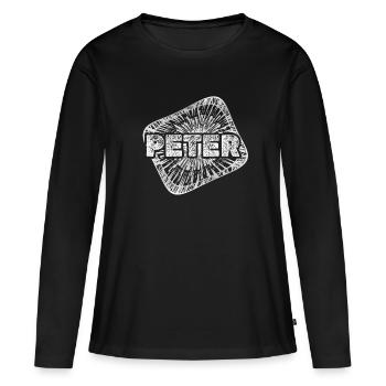 Pierre Poussière d’Étoile - T-shirt manches longues Premium bio Femme - noir - Devant - Julia (174cm)
