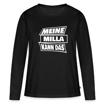 Cadeau pour Milla - T-shirt manches longues Premium bio Femme - noir - Devant - Julia (174cm)