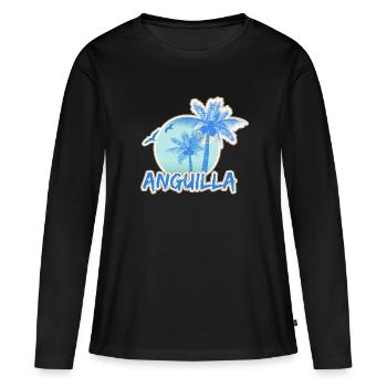 Anguilla - T-shirt manches longues Premium bio Femme - noir - Devant - Julia (174cm)