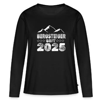 Né en 2025 - T-shirt manches longues Premium bio Femme - noir - Devant - Julia (174cm)