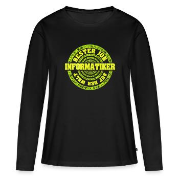 Gift for Computer Scientist - Women's Premium Organic Long Sleeve Shirt - black - Front - Julia (174cm)