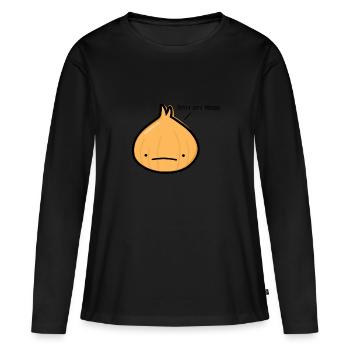 Oignon - T-shirt manches longues Premium bio Femme - noir - Devant - Julia (174cm)