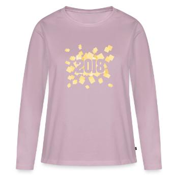 Born in 2018 - Women's Premium Organic Long Sleeve Shirt - dusky pink - Front - Julia (174cm)