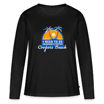 J’ai besoin d’être séahabilité Coopers Beach Été - T-shirt manches longues Premium bio Femme - noir - Devant - Julia (174cm)