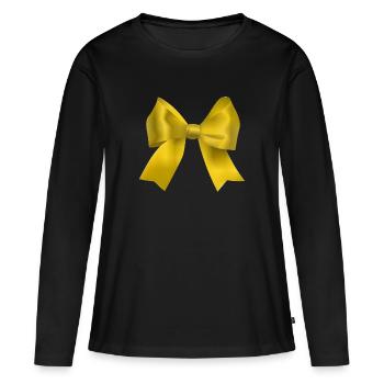 goldene Schleife - Frauen Premium Bio Langarmshirt - Schwarz - Vorne - Julia (174cm)
