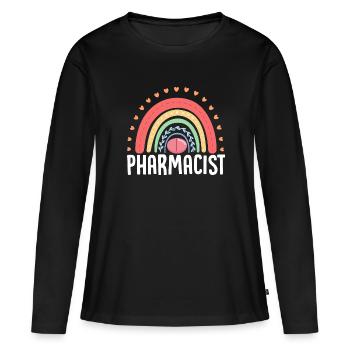 Apotheker Apotheke Apotheke Regenbogen - Frauen Premium Bio Langarmshirt - Schwarz - Vorne - Julia (174cm)