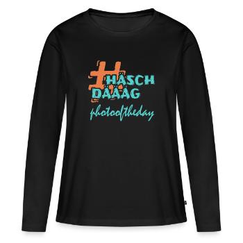 Hashtag Media - Frauen Premium Bio Langarmshirt - Schwarz - Vorne - Julia (174cm)
